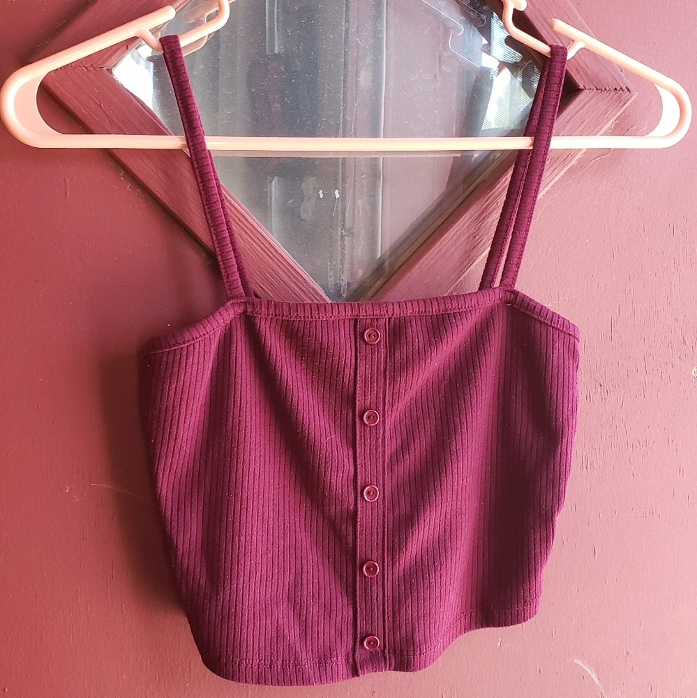 Burgundy Crop Top